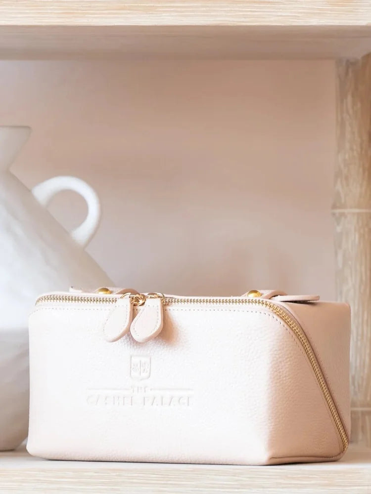 Cashel Palace Pink Leather Wash Bag